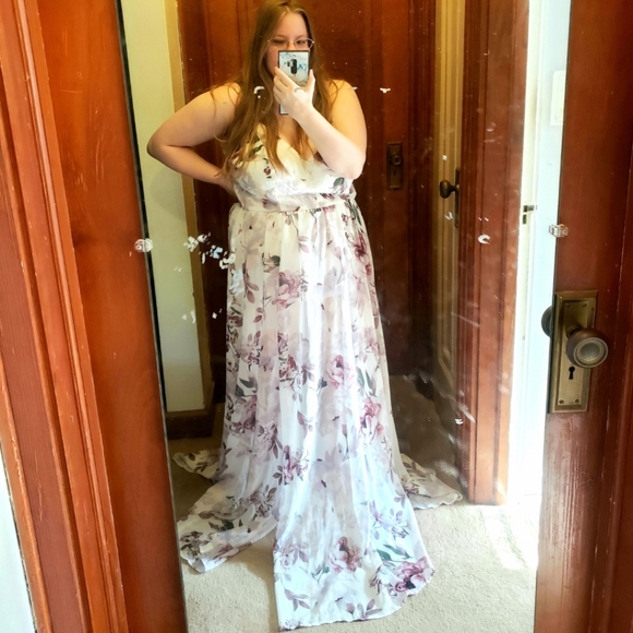 COPY - NWT Windsor Floral Chiffon A-line Dress- L - Picture 10 of 12